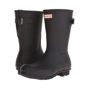 Hunter Boots 7 Original Short Back Adj Black Matte Woman's EU 48 Rain Gear NIB